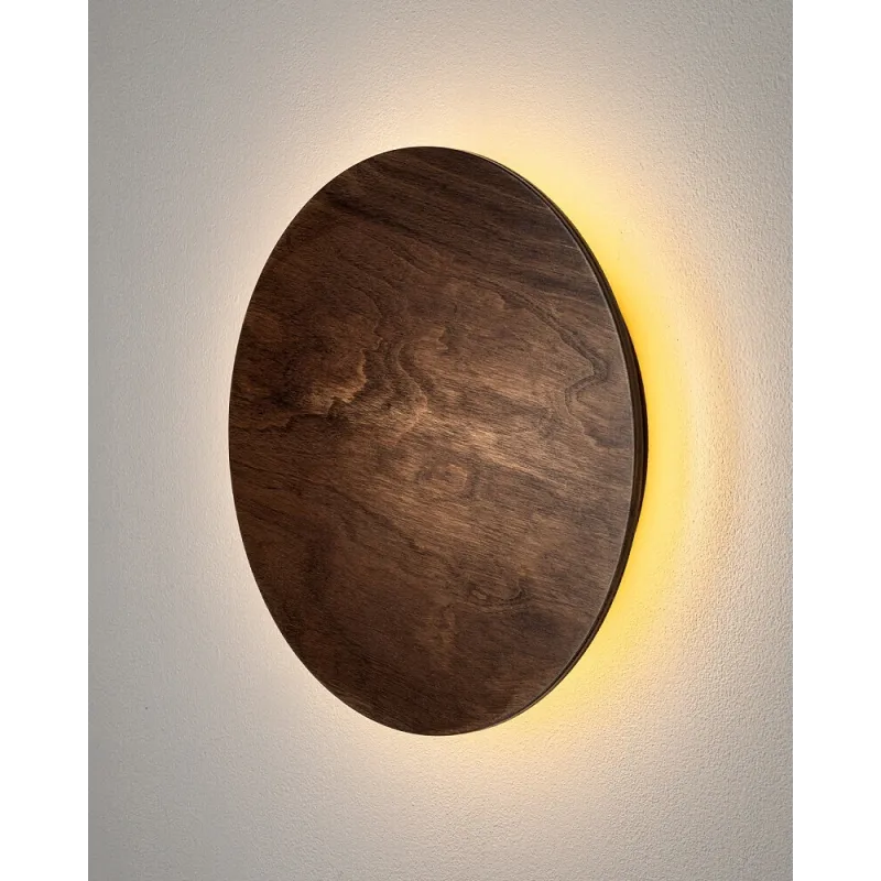 Бра, настінний світильник Nowodvorski 11290 Ring Timber M LED 1x10W 3000K 130Lm IP20 коричневий