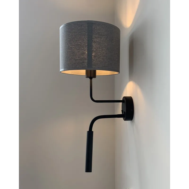Бра, настінний світильник Nowodvorski 9071 Hotel Plus E27+G9 2x10W+10W IP20 сірий