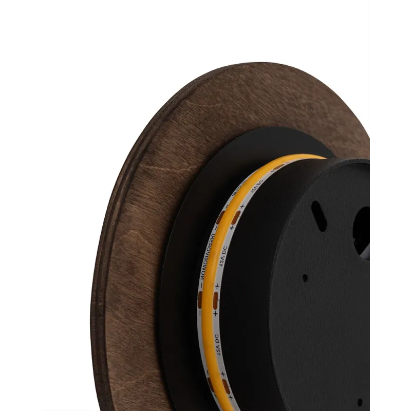 Бра, настінний світильник Nowodvorski 10280 Ring Wood S LED 1x7W 3000K 60Lm IP20 золотий