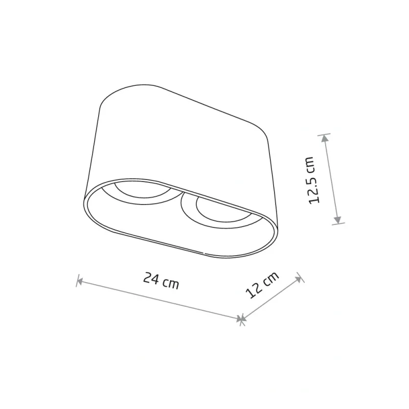 Точковий світильник Nowodvorski 9241 Oval GU10 2x15W IP20 білий
