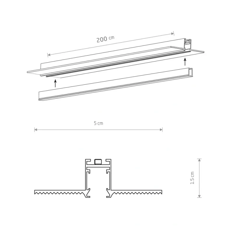 Магнітний шинопровід вбудований Nowodvorski 11731 NANO-LVM Recessed Track 2m IP20 чорний