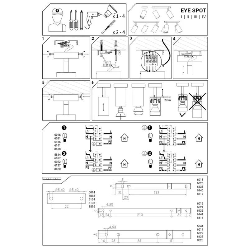 Світильник поворотний, спот Nowodvorski 8816 Eye Spot GU10 1x10W IP20 латунний