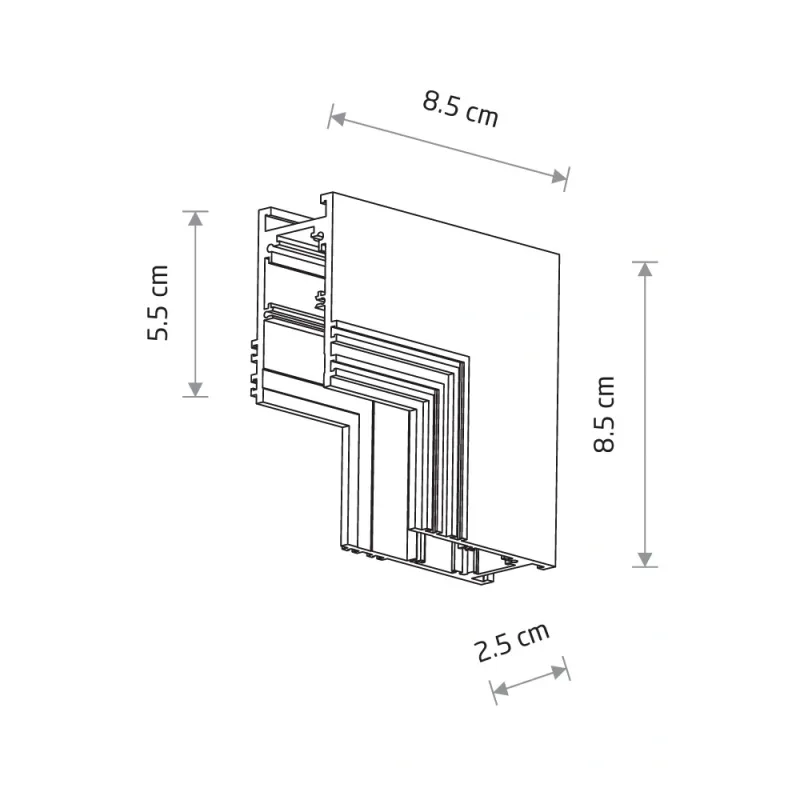 З'єднувач кутовий стельо-стіновий врізний Nowodvorski 10160 LVM Recessed Inside Corner IP20 чорний