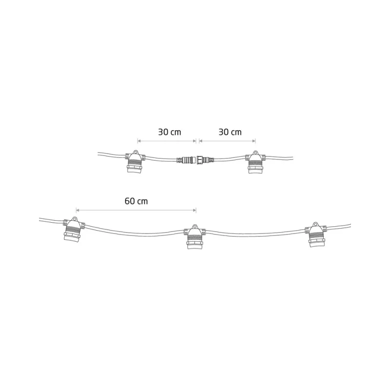 Гірлянда Nowodvorski 7872 Festoon Lights E27 15x15W IP65 чорний