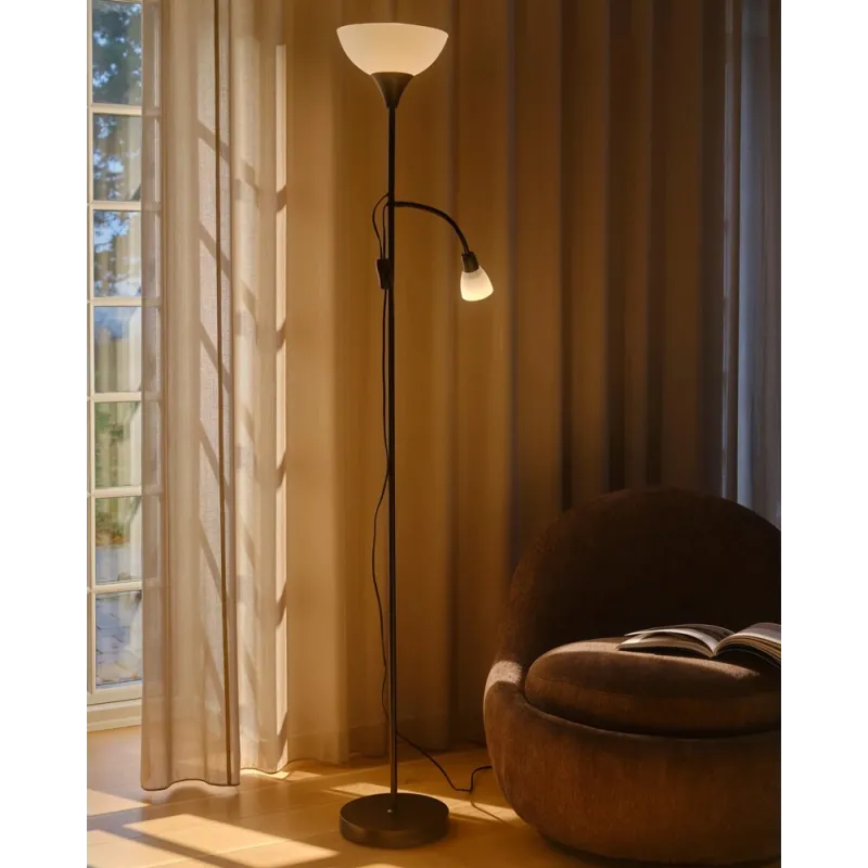 Торшер Nordlux 2512554003 Lauria E27+E14 1+1x40W+15W IP20 чорний
