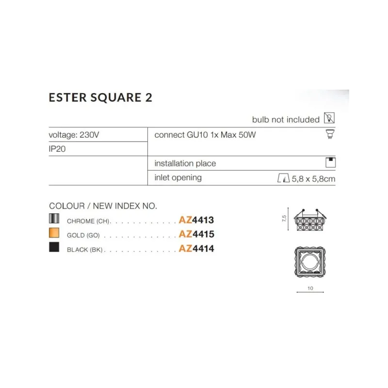 Точковий світильник AZzardo AZ4415 Ester S 2 Go