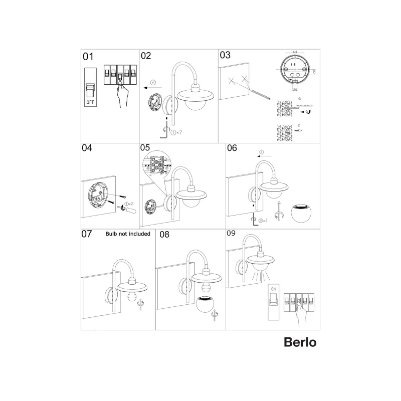 Вуличний світильник Nordlux 2418191003 Berlo E27 1x10W IP44 чорний