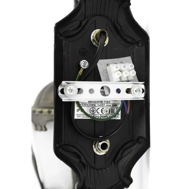 Вуличний світильник Nowodvorski 4686 Tybr E27 1x25W IP44 чорний із золотою патиною