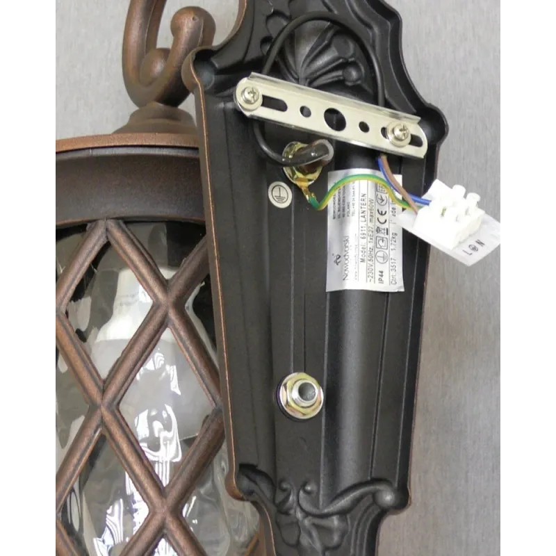 Вуличний світильник Nowodvorski 6911 Lantern E27 1x25W IP23 чорний із мідною патиною