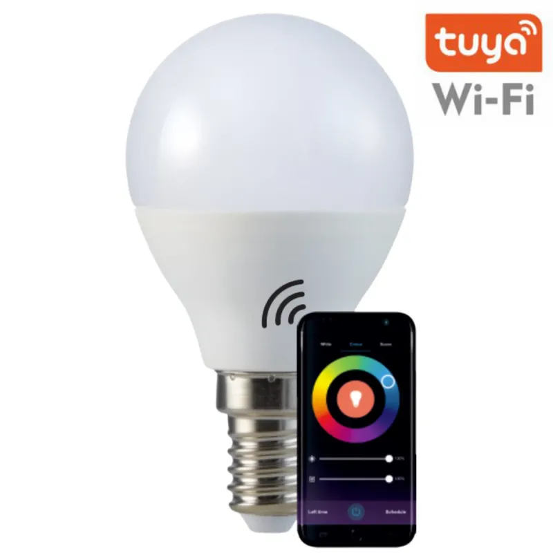 Розумна світлодіодна лампа Sanico Goldlux Wi-Fi E14 G45 5.5W ТЕПЛИЙ 2700K~ХОЛОДНИЙ 6500K + RGB TUYAsmart – 313799