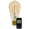 Розумна світлодіодна лампа Sanico Goldlux Wi-Fi E27 з ниткою розжарення ST64 4.9 Вт, тепла 1800K ~ 2700K, TUYAsmart – 313829