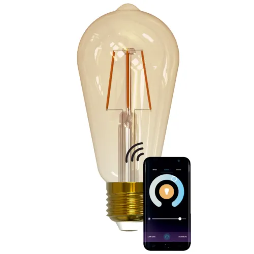 Розумна світлодіодна лампа Sanico Goldlux Wi-Fi E27 з ниткою розжарення ST64 4.9 Вт, тепла 1800K ~ 2700K, TUYAsmart – 313829