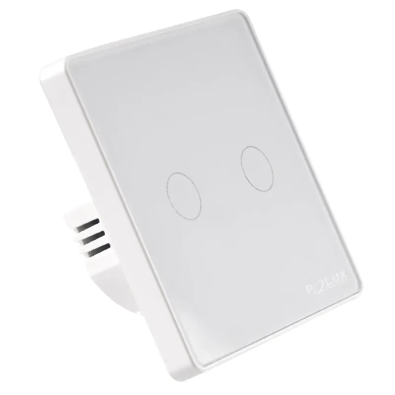 Подвійний сенсорний вимикач Sanico Goldlux Wi-Fi SMART білий з конденсатором TUYAsmart IP20 – 314345