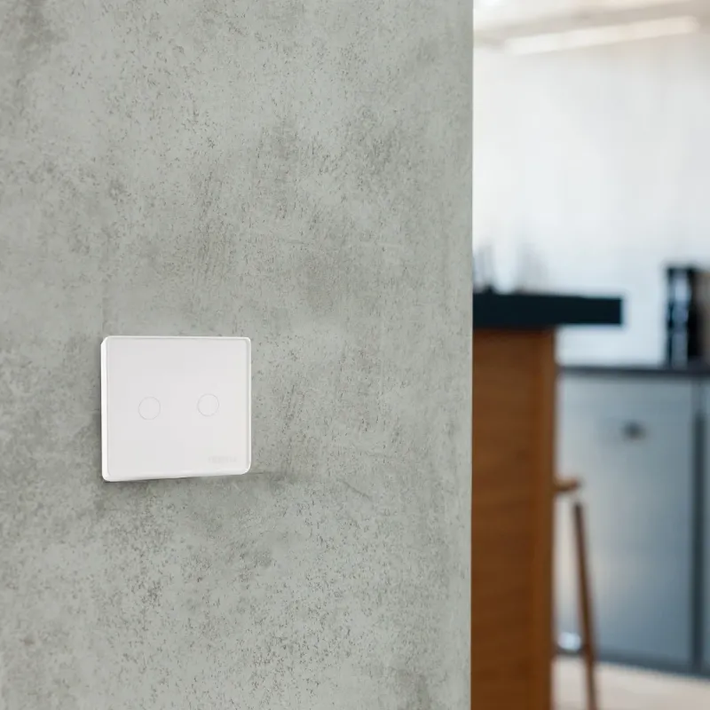 Подвійний сенсорний вимикач Sanico Goldlux Wi-Fi SMART білий з конденсатором TUYAsmart IP20 – 314345