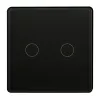 Подвійний сенсорний вимикач Sanico Goldlux Wi-Fi SMART чорного кольору з конденсатором TUYAsmart IP20 – 319067