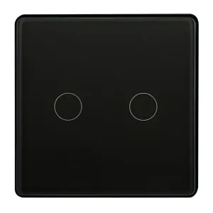 Подвійний сенсорний вимикач Sanico Goldlux Wi-Fi SMART чорного кольору з конденсатором TUYAsmart IP20 – 319067