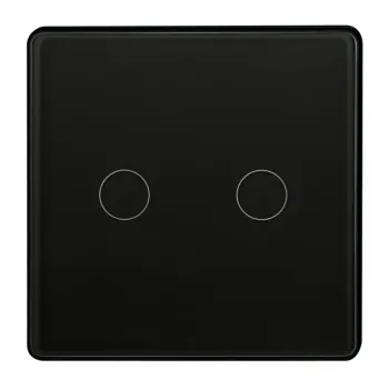 Подвійний сенсорний вимикач Sanico Goldlux Wi-Fi SMART чорного кольору з конденсатором TUYAsmart IP20 – 319067