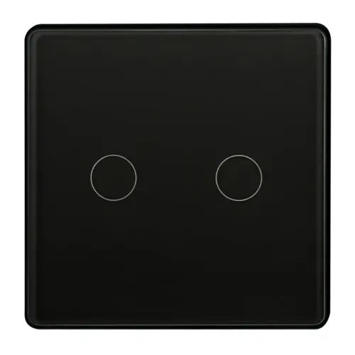 Подвійний сенсорний вимикач Sanico Goldlux Wi-Fi SMART чорного кольору з конденсатором TUYAsmart IP20 – 319067