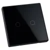 Подвійний сенсорний вимикач Sanico Goldlux Wi-Fi SMART чорного кольору з конденсатором TUYAsmart IP20 – 319067