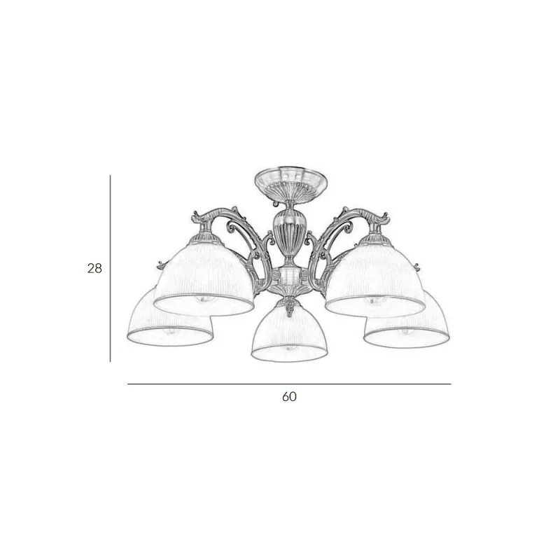Люстра Italux PND-5122-5 Feneza E27 5x40W IP20 бронзова